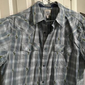 Men’s Moonshine cactus detailed pearl snap shirt
